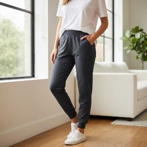 Zella Soft Slim Fit Pull On Mid Rise Joggers Dark Gray Women's Lounge Size Small